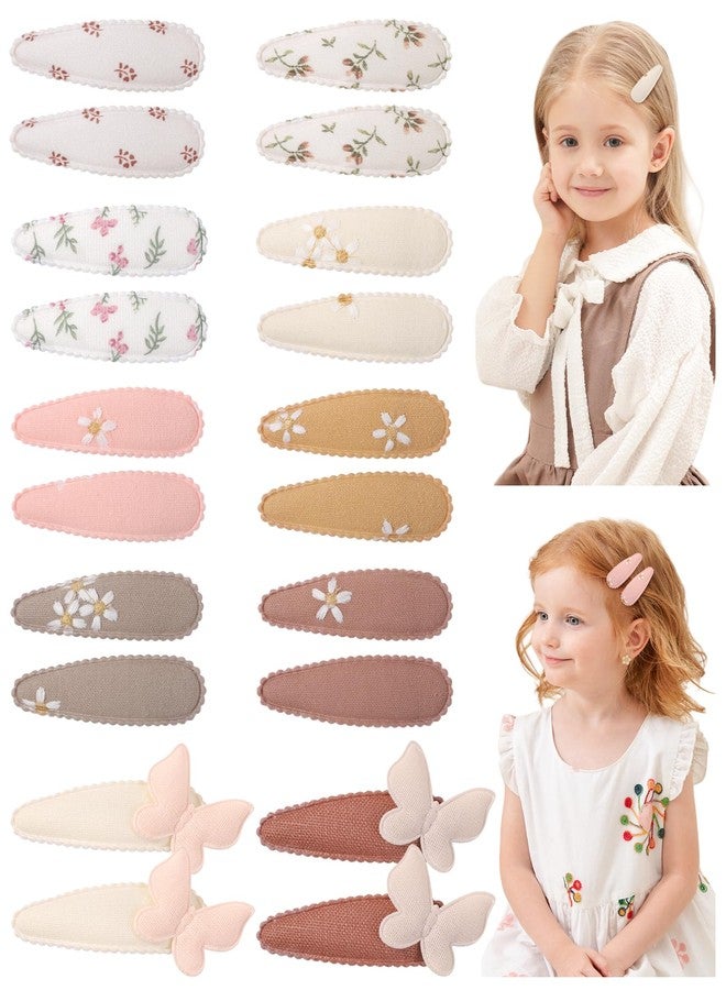 doboi 20Pcs Toddler Hair Clips Baby Girl Hair Bows Clips Floral Print Non Slip Wrapped Snap Hairpins Butterfly Clips for Hair Barrettes Hair Accessories for Baby Toddler Girls Kids - Image 1
